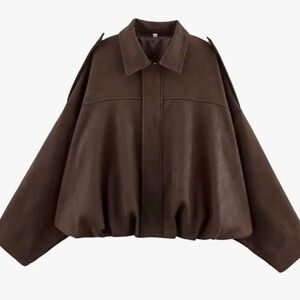 Zara - Women's Brown Oversized Jacket